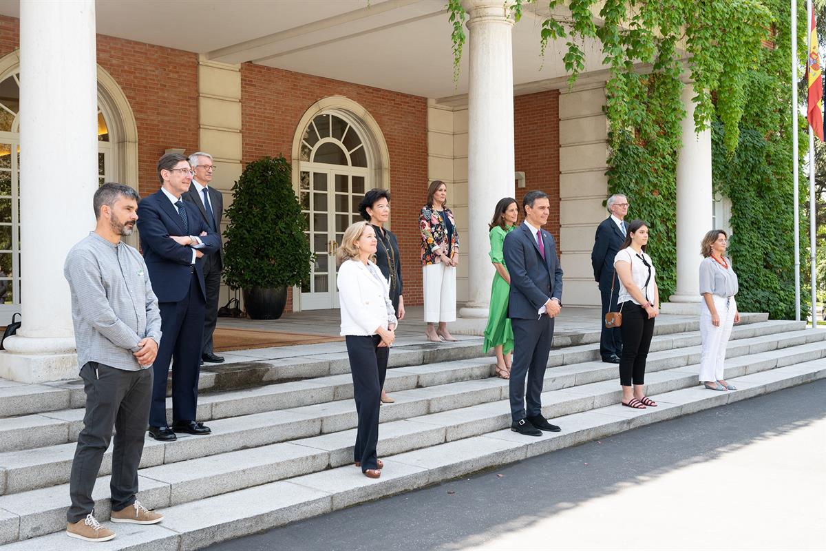 22/07/2020. Sánchez presenta el Plan de Modernización de FP. El presidente del Gobierno Pedro, Sánchez, junto a los asistentes a la presenta...