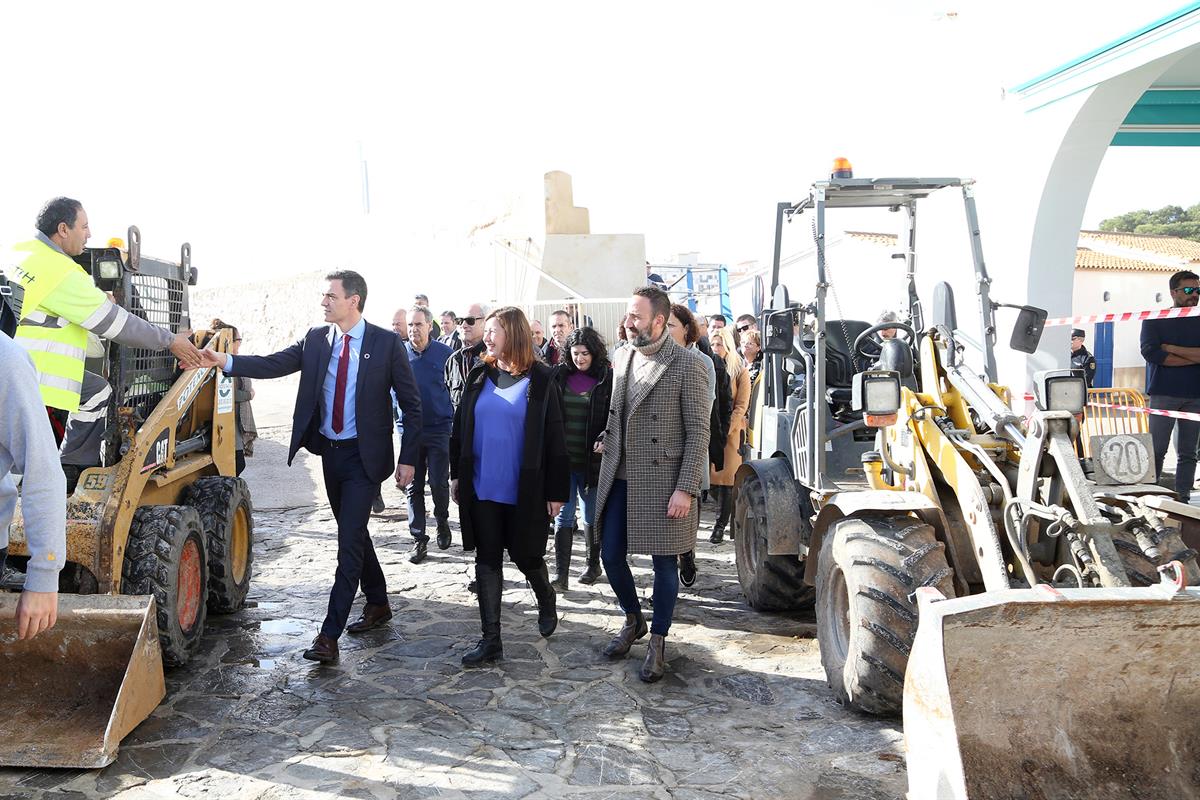 23/01/2020. Sánchez visita las zonas afectadas por el temporal en Cataluña y Baleares. El presidente del Gobierno, Pedro Sánchez, durante su...