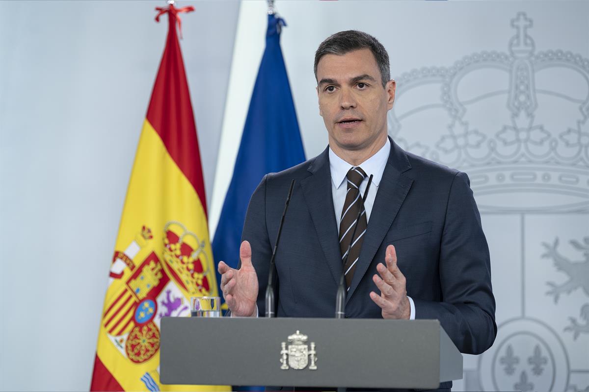 23/05/2020. Comparecencia del presidente del Gobierno. El presidente del Gobierno, Pedro Sánchez, durante la comparecencia en la que ha anun...