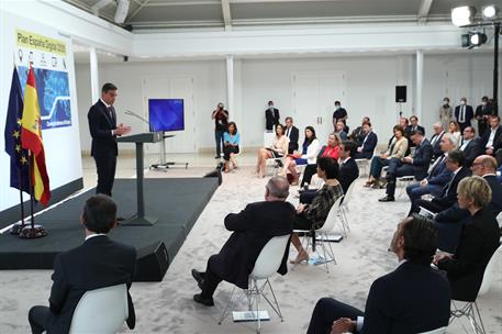 23/07/2020. Pedro Sánchez preside la presentación de 'España Digital 2025'. El presidente del Gobierno, Pedro Sánchez, durante su intervención.