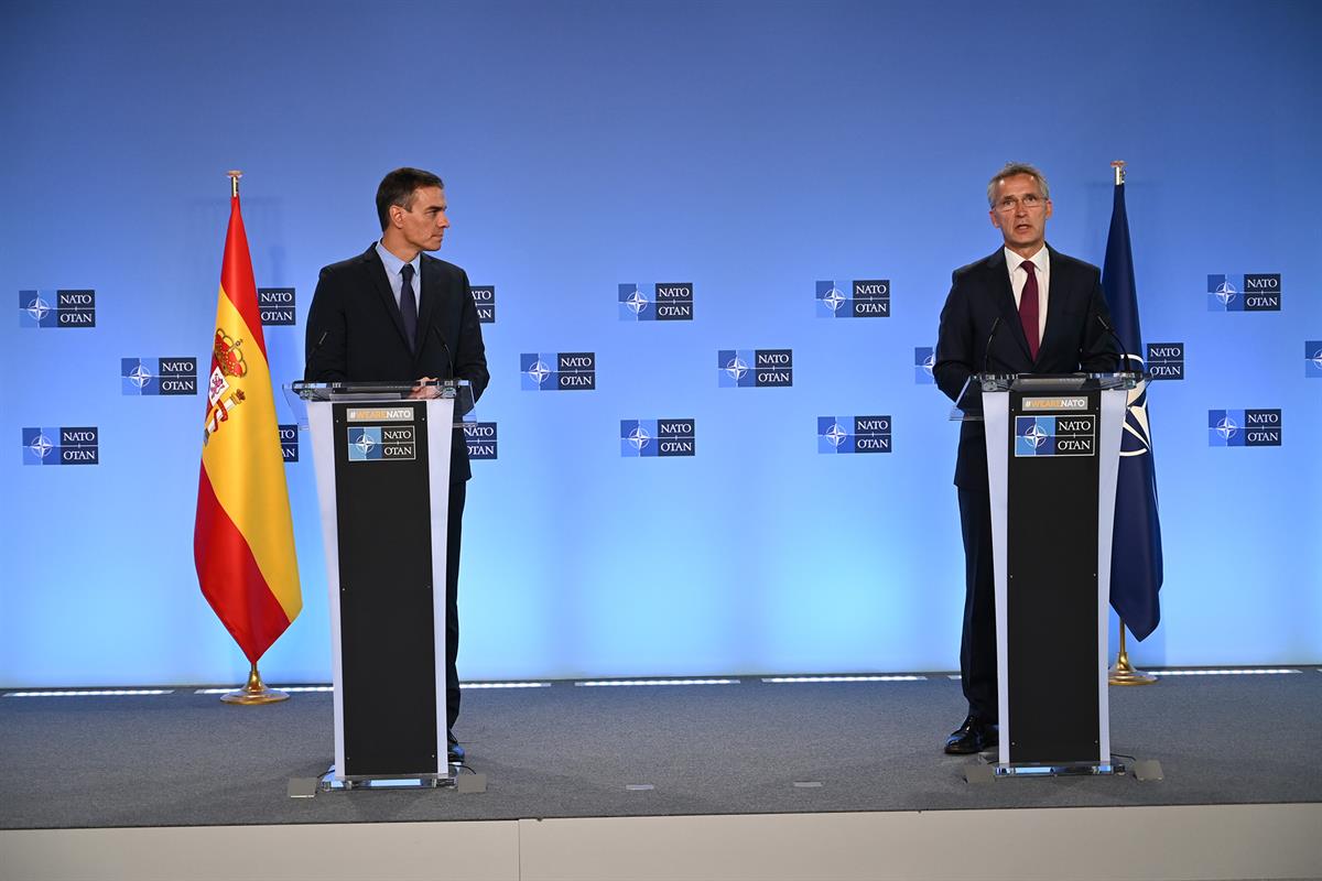 23/09/2020. Reunión de Pedro Sánchez y el secretario general de la OTAN, Jens Stoltenberg. El presidente del Gobierno, Pedro Sánchez, y el s...