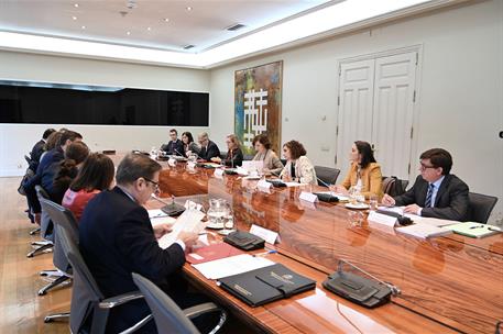 24/01/2020. Pedro Sánchez preside la reunión interministerial de evaluación de daños por la borrasca Gloria. El presidente del Gobierno, Ped...