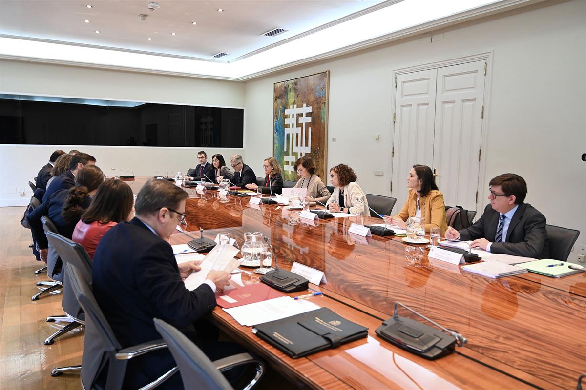 24/01/2020. Pedro Sánchez preside la reunión interministerial de evaluación de daños por la borrasca Gloria. El presidente del Gobierno, Ped...