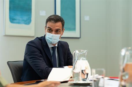 24/07/2020. Pedro Sánchez preside la reunión del Comité de Seguimiento del COVID-19. El presidente del Gobierno, Pedro Sánchez, durante la r...