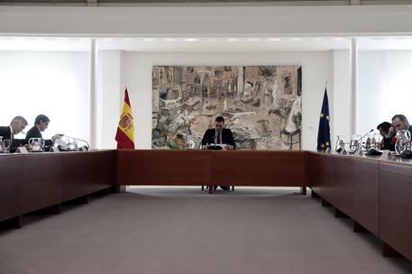 25/03/2020. Sánchez preside la reunión del Comité de Gestión Técnica del Coronavirus. El presidente del Gobierno, Pedro Sánchez, durante la ...