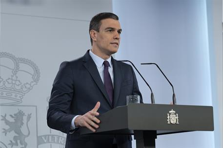 25/04/2020. El presidente del Gobierno anuncia nuevas medidas de alivio del estado de alarma. El presidente del Gobierno, Pedro Sánchez, anu...