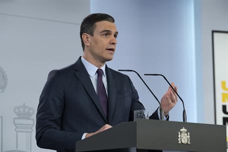 25/04/2020. El presidente del Gobierno anuncia nuevas medidas de alivio del estado de alarma. El presidente del Gobierno, Pedro Sánchez, anu...