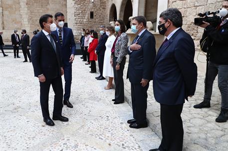 25/11/2020. Celebración de la XIX Cumbre hispano-italiana. El presidente del Gobierno, Pedro Sánchez, y el presidente del Consejo de Ministr...