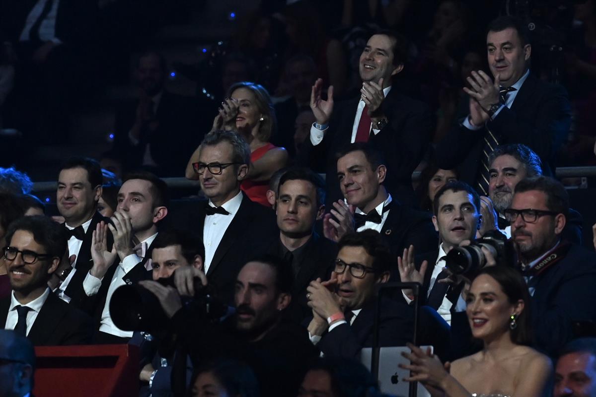 25/01/2020. Pedro Sánchez asiste a la 34 edición de los Premios Goya. El presidente del Gobierno, Pedro Sánchez, entre el público asistente,...