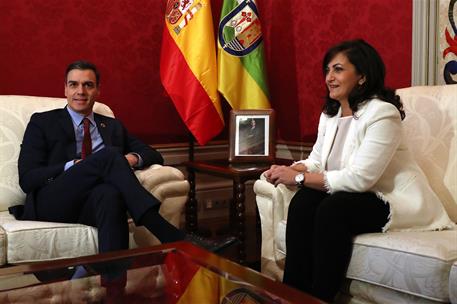 28/02/2020. El presidente del Gobierno se reúne con la presidenta de La Rioja. El presidente del Gobierno, Pedro Sánchez, se reúne con la pr...