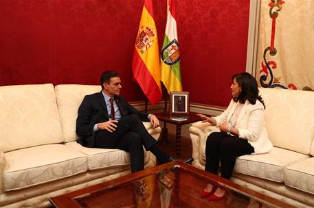 28/02/2020. El presidente del Gobierno se reúne con la presidenta de La Rioja. El presidente del Gobierno, Pedro Sánchez, durante su reunión...