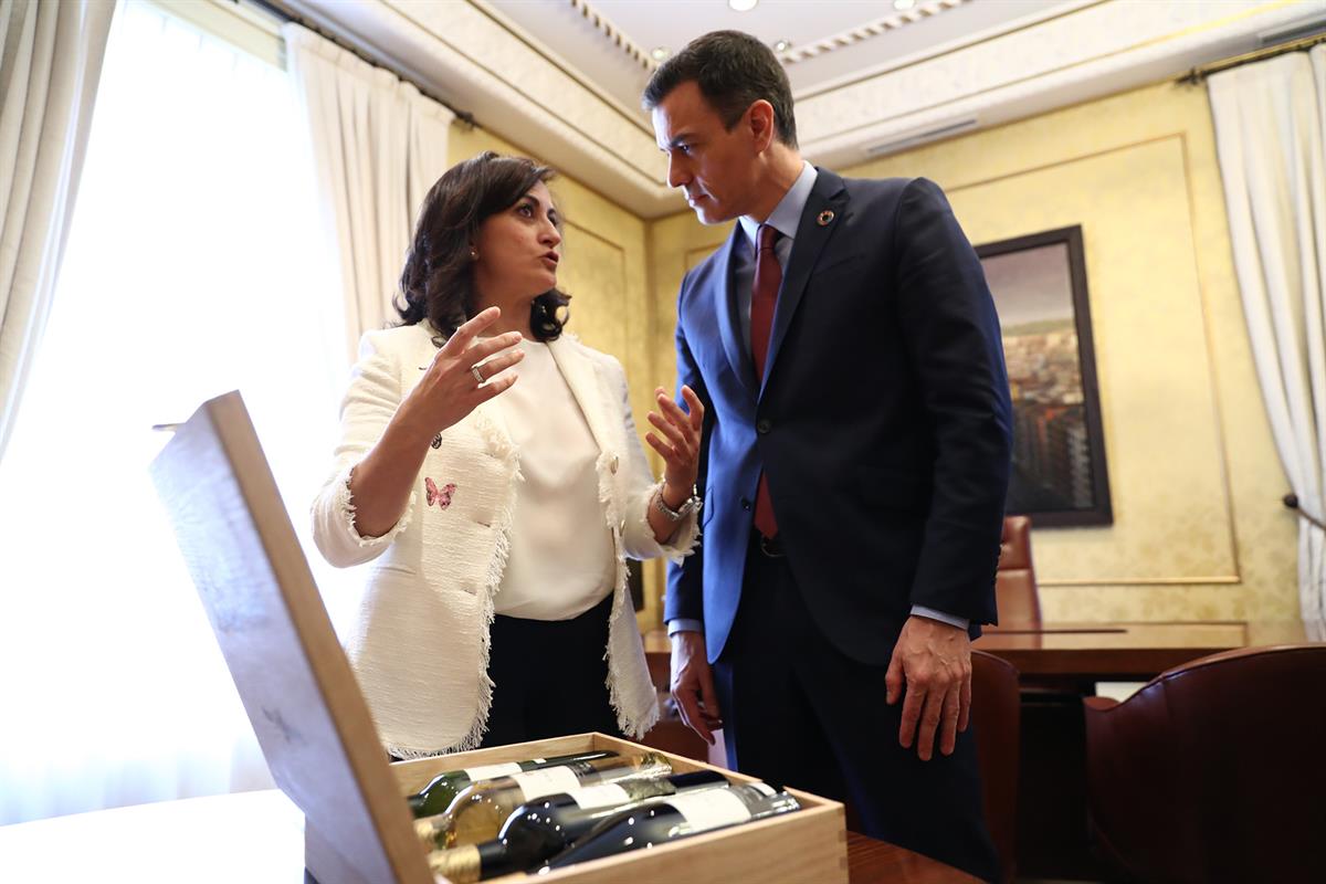 28/02/2020. El presidente del Gobierno se reúne con la presidenta de La Rioja. El presidente del Gobierno, Pedro Sánchez, es recibido por la...