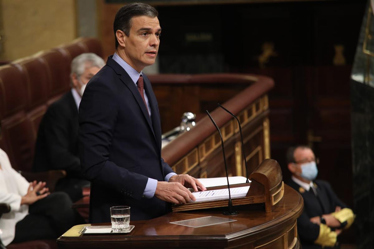 29/07/2020. Pedro Sánchez comparece ante el Pleno del Congreso de los Diputados. El presidente del Gobierno, Pedro Sánchez, durante su compa...