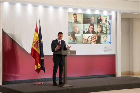 29/12/2020. Pedro Sánchez presenta el primer informe de rendición de cuentas del Gobierno de España. El Presidente del Gobierno, Pedro Sánch...