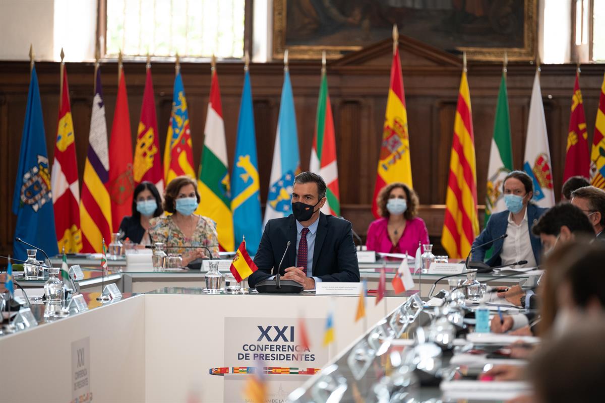 31/07/2020. Pedro Sánchez preside la XXI Conferencia de Presidentes. El presidente del Gobierno, Pedro Sánchez, ha presidido el Plenario de ...