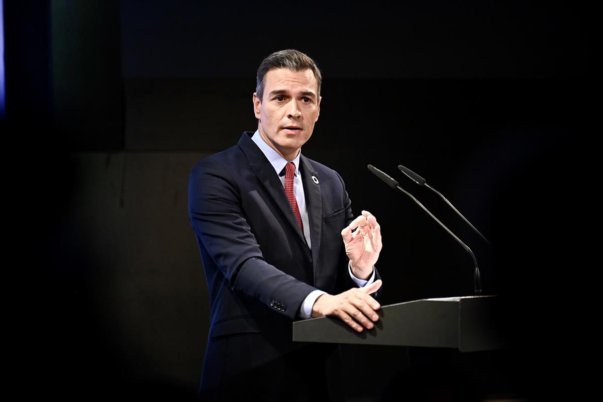 31/08/2020. Sánchez pronuncia la conferencia 'España puede. Recuperación, Transformación, Resiliencia',. El presidente del Gobierno, Pedro S...