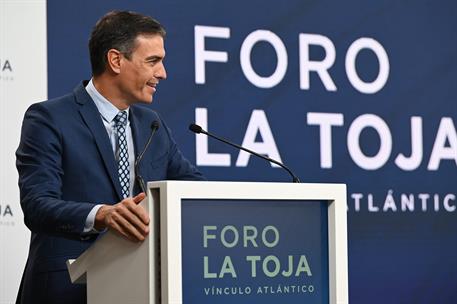 1/10/2021. Sánchez clausura el III Foro La Toja-Vínculo Atlántico. El presidente del Gobierno, Pedro Sánchez, durante su intervención en la ...