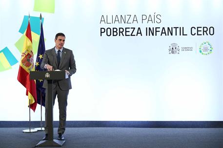 3/02/2021. Sánchez participa en el acto de presentación de la Alianza de País Pobreza Infantil Cero. El presidente del Gobierno, Pedro Sánch...