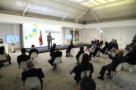 3/02/2021. Sánchez participa en el acto de presentación de la Alianza de País Pobreza. El presidente del Gobierno, Pedro Sánchez, durante su...