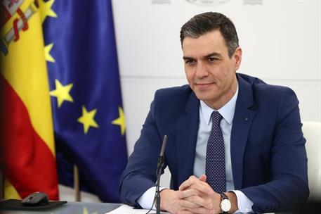 3/03/2021. Sánchez defiende apuntalar el multilateralismo y la solidaridad internacional. El presidente del Gobierno, Pedro Sánchez, ha part...