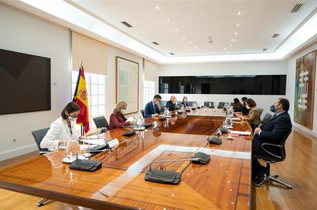 3/03/2021. Pedro Sánchez preside la reunión sobre Certificados de Vacunación. El presidente del Gobierno, Pedro Sánchez, preside la reunión ...
