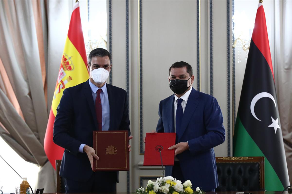 3/06/2021. Viaje de Estado de Pedro Sánchez a Libia. El presidente del Gobierno, Pedro Sánchez, y primer ministro del Gobierno de Unidad Nac...