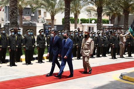 3/06/2021. Viaje de Estado de Pedro Sánchez a Libia. El presidente del Gobierno, Pedro Sánchez, y el primer ministro del Gobierno de Unidad ...