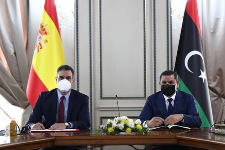 3/06/2021. Viaje de Estado de Pedro Sánchez a Libia. El presidente del Gobierno, Pedro Sánchez, y primer ministro del Gobierno de Unidad Nac...