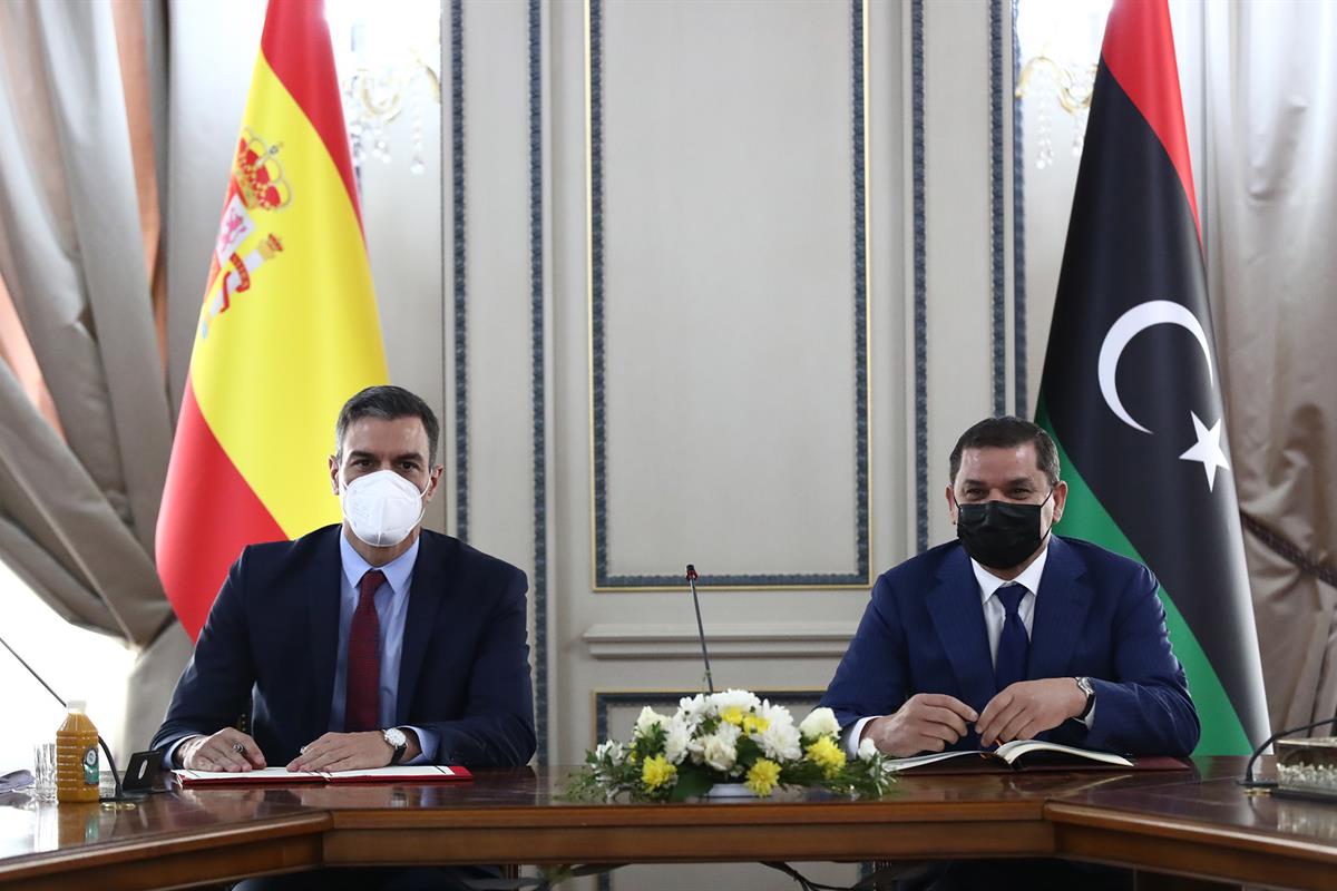 3/06/2021. Viaje de Estado de Pedro Sánchez a Libia. El presidente del Gobierno, Pedro Sánchez, y primer ministro del Gobierno de Unidad Nac...