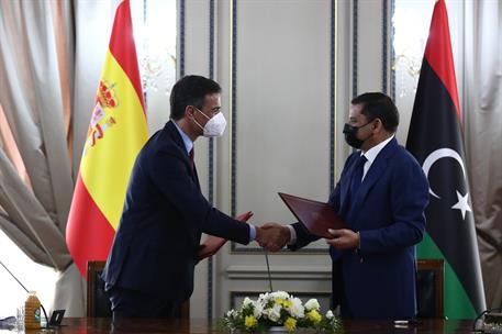 3/06/2021. Viaje de Estado de Pedro Sánchez a Libia. El presidente del Gobierno, Pedro Sánchez, y primer ministro del Gobierno de Unidad Nac...