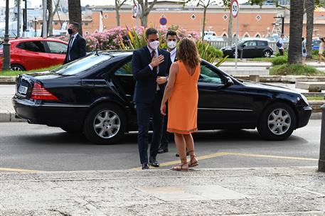 3/08/2021. Pedro Sánchez se reúne con la presidenta de las Illes Balears, Francina Armengol. El presidente del Gobierno, Pedro Sánchez, es r...