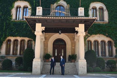 3/08/2021. Despacho del presidente del Gobierno con el rey Felipe VI. El presidente del Gobierno, Pedro Sánchez, acude al Palacio de Mariven...