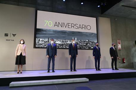 5/03/2021. Pedro Sánchez visita la planta de SEAT en Martorell (Barcelona). El presidente del Gobierno, Pedro Sánchez, la ministra de Indust...
