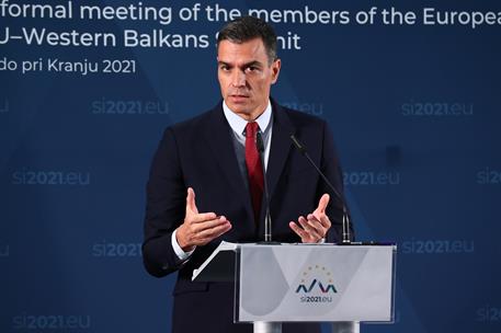 6/10/2021. Pedro Sánchez asiste a la Cumbre UE-Balcanes Occidentales