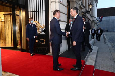 6/10/2021. Visita oficial de Pedro Sánchez a Croacia. El presidente del Gobierno, Pedro Sánchez, es recibido por el presidente del Parlament...