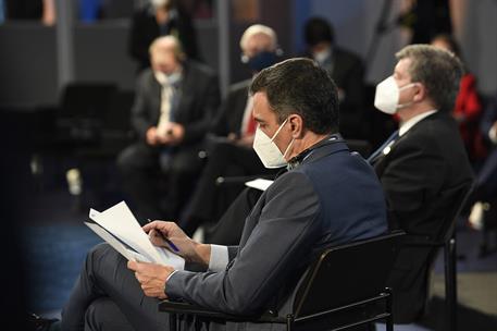 7/05/2021. Pedro Sánchez participa en la Cumbre Social de Oporto. El presidente del Gobierno, Pedro Sánchez, durante la ceremonia de apertur...