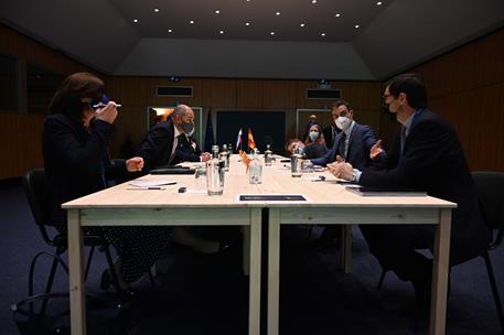 7/05/2021. Pedro Sánchez participa en la Cumbre Social de Oporto. El presidente del Gobierno, Pedro Sánchez, y el primer ministro de Esloven...