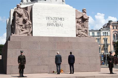 7/07/2021. Viaje del presidente de Gobierno a Letonia. El presidente del Gobierno, Pedro Sánchez, realiza, junto al primer ministro de Leton...