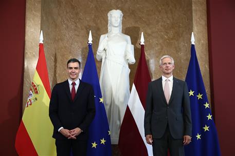 7/07/2021. Viaje del presidente de Gobierno a Letonia. El presidente del Gobierno, Pedro Sánchez, y el primer ministro de Letonia, Arturs Kr...