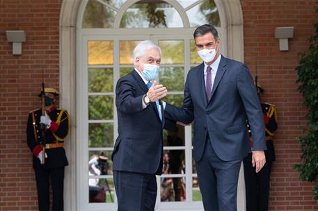 7/09/2021. Pedro Sánchez se reúne con el presidente de la República de Chile, Sebastián Piñera. El presidente del Gobierno, Pedro Sánchez, r...