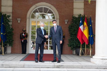 7/09/2021. Pedro Sánchez se reúne con el presidente de la República de Chile, Sebastián Piñera. El presidente del Gobierno, Pedro Sánchez, c...