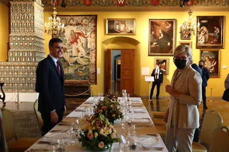 8/07/2021. Viaje del presidente del Gobierno a Lituania. El presidente del Gobierno, Pedro Sánchez, ha asistido a un almuerzo de trabajo con...
