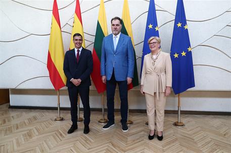 8/07/2021. Viaje del presidente del Gobierno a Lituania. El presidente del Gobierno, Pedro Sánchez, y la primera ministra de Lituania, Ingri...