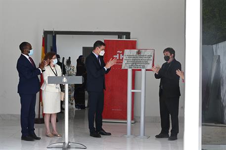 9/04/2021. Gira africana de Pedro Sánchez: Senegal (segunda jornada). El presidente del Gobierno, Pedro Sánchez, durante su visita a la futu...