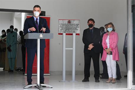 9/04/2021. Gira africana de Pedro Sánchez: Instituto Cervantes en Senegal (segunda jornada). El presidente del Gobierno, Pedro Sánchez, dura...