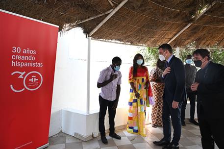 9/04/2021. Gira africana de Pedro Sánchez: Senegal (segunda jornada). El presidente del Gobierno, Pedro Sánchez, durante su visita a la futu...