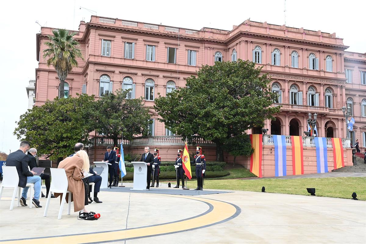 9/06/2021. Viaje oficial de Pedro Sánchez a Argentina. El presidente del Gobierno, Pedro Sánchez, junto al presidente de Argentina, Alberto ...