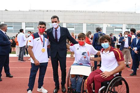 9/09/2021. Sánchez asiste al acto de homenaje a deportistas olímpicos y paralímpicos. El presidente del Gobierno, Pedro Sánchez, al acabar e...