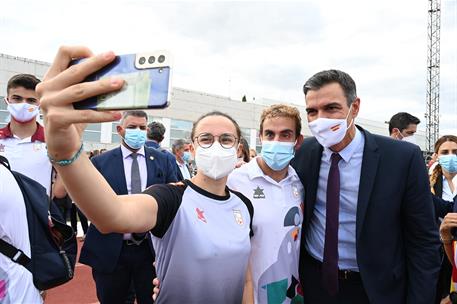 9/09/2021. Sánchez asiste al acto de homenaje a deportistas olímpicos y paralímpicos. El presidente del Gobierno, Pedro Sánchez, al acabar e...