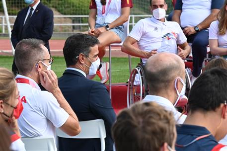 9/09/2021. Sánchez asiste al acto de homenaje a deportistas olímpicos y paralímpicos. El presidente del Gobierno, Pedro Sánchez, durante el ...